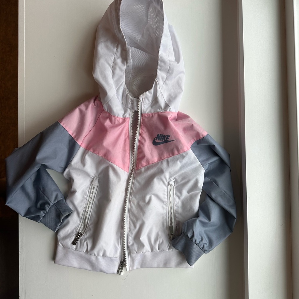 Nike Kids Pink and Gray Windbreaker